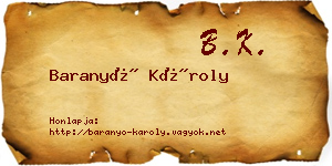 Baranyó Károly névjegykártya