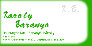 karoly baranyo business card