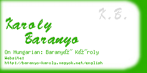 karoly baranyo business card